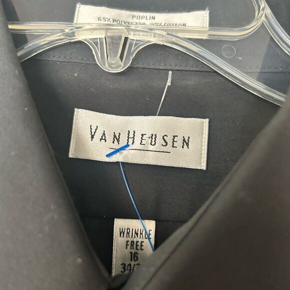 VanHeusen men 16 black dress shirt - Picture 5 of 8